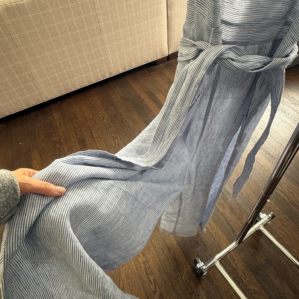 J. Crew Blue and White Striped Sundress